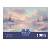 Puzzle Da 1000 Pezzi Per Adolescenti Winter Landscape with Snowy Trees Puzzle Per Adulti Giocattoli Antistress Decorazione Da Parete Regali Unici Per Compleanno E Natale 38x26cm/1000pcs