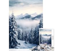 Puzzle da 1000 pezzi per adolescenti Winter Pines Bliss Toy Wall Decor Regalo per compleanni Gioco per famiglie Allena il tuo cervello e le tue mani Dimensioni 50x75cm