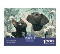 Puzzle Da 1000 Pezzi Per Adolescenti Winter Wonderland Pets Puzzle Per Adulti Giochi Per Famiglie Migliorano La Memoria Giochi Stimolanti Regali 52x38cm/1000pcs