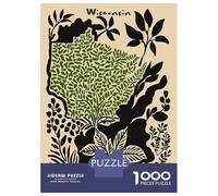 Puzzle Da 1000 Pezzi Per Adolescenti Wisconsin State Map with Foliage Puzzle Gioco Per Famiglie Regali Per Donne Divertimento A Casa Attività, 52x38cm/1000pcs