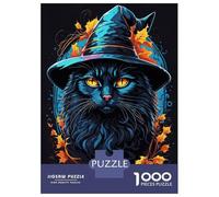 Puzzle Da 1000 Pezzi Per Adolescenti Witch Cat Familiar Puzzle Per Adulti Giochi Rilassanti Regali Per Donne Interazione Genitore-figlio 38x26cm/1000pcs