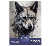 Puzzle Da 1000 Pezzi Per Adolescenti Wolf Beauty Black Ink Puzzle Per Adulti Gioco Pratico Decorazione Murale Regali Per Amici E Familiari 70x50cm/1000pcs