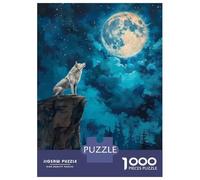 Puzzle Da 1000 Pezzi Per Adolescenti Wolf Howl in Moon Night Puzzle Per Adulti Giochi Rilassanti Perfetto Per Decorare E Fare Regali A Tutta La Famiglia 52x38cm/1000pcs