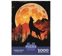 Puzzle Da 1000 Pezzi Per Adolescenti Wolf Howling at The Moon Puzzle Per Adulti Giochi Divertenti Migliorano La Memoria Aiutano Ad Allenare Il Cervello 70x50cm/1000pcs