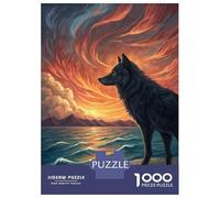 Puzzle Da 1000 Pezzi Per Adolescenti Wolf Overlooking A Dramatic Sunset over The Ocean Puzzle Per Adulti Gioco Pratico Sfida Difficile Sfida Educativa 52x38cm/1000pcs