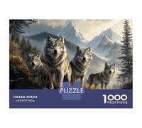 Puzzle Da 1000 Pezzi Per Adolescenti Wolf Pack in Mountain Landscape Puzzle Per Adulti Giocattoli Fai Da Te Modello Da Assemblare Per Compleanno, Natale 38x26cm/1000pcs