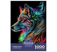 Puzzle Da 1000 Pezzi Per Adolescenti Wolf Pop Art Animal Puzzle Per Adulti Giochi Rilassanti Decorazione Perfetta Attività Divertenti A Casa 70x50cm/1000pcs
