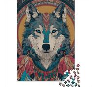 Puzzle Da 1000 Pezzi Per Adolescenti Wolf Spirit Totem Art Print-1 Adolescenti Puzzle Giochi Rilassanti Difficili Regali Difficili Per Amici E Familiari 52x38cm/1000pcs