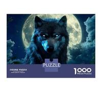 Puzzle Da 1000 Pezzi Per Adolescenti Wolf Under Full Moon Puzzle Per Adulti Giocattoli Antistress Analisi E Logica Regalo Di Compleanno, Regali, 52x38cm/1000pcs