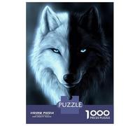 Puzzle Da 1000 Pezzi Per Adolescenti Wolf with Blue Eyes Puzzle Per Adulti Giochi Per Famiglie Regali Per Donne Aiuta L'esercizio Del Cervello 52x38cm/1000pcs