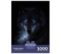 Puzzle Da 1000 Pezzi Per Adolescenti Wolf with Glowing Blue Eyes Puzzle Per Adulti Gioco Pratico Assemblaggio Di Modelli Per Compleanno, Natale 70x50cm/1000pcs