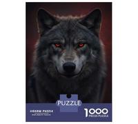 Puzzle Da 1000 Pezzi Per Adolescenti Wolf with Glowing Red Eyes Puzzle Per Adulti Giocattoli Antistress Regalo Di Compleanno Regali Di Natale Per Compleanno 70x50cm/1000pcs