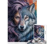 Puzzle da 1000 pezzi per adolescenti Wolven Duality giocattoli fai da te opere d'arte regalo gioco educativo collezione di artisti belle arti (dimensioni 50x75cm)