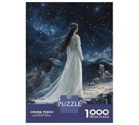 Puzzle Da 1000 Pezzi Per Adolescenti Woman in White Dress Under Starry Sky Puzzle Giochi Divertenti Regalo Decorativo Perfetto Per Amici E Familiari 38x26cm/1000pcs