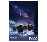 Puzzle Da 1000 Pezzi Per Adolescenti Woolly Mammoths Under The Night Sky Puzzle Per Adolescenti Gioco Per Famiglie Migliora La Memoria Regali Unici Per Compleanno E Natale 52x38cm/1000pcs