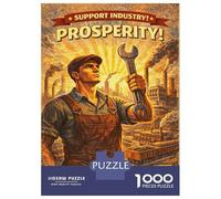 Puzzle Da 1000 Pezzi Per Adolescenti Worker Holding Wrench with Industrial Background Puzzle Per Adulti Giochi Per Famiglie Migliora La Memoria Regalo Di Compleanno, Regali, 38x26cm/1000pcs