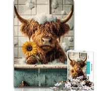 Puzzle da 1000 pezzi per adolescenti Yak Bathing, puzzle da 1000 pezzi per adulti e adolescenti, con pezzi completamente interconnessi di forma casuale, per ragazzi dai 14 anni in su, 50x75cm