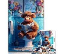 Puzzle da 1000 pezzi per adolescenti Yak in The Toilet 1000 pezzi per adolescenti interazione genitore-figlio per età 14 anni in su (50x75cm)