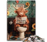 Puzzle da 1000 pezzi per adolescenti, Yak in The Toilet Puzzles, giocattolo educativo intellettuale decomprimente, decorazione perfetta, 38x26cm