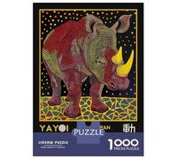 Puzzle Da 1000 Pezzi Per Adolescenti Yayoi Kusama Rhino No.7 Exhibition Poster Puzzle Giochi Divertenti Regalo Decorativo Perfetto Per Amici E Familiari 38x26cm/1000pcs