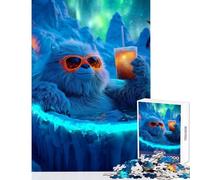 Puzzle da 1000 pezzi per adolescenti Yeti nella vasca idromassaggio Decorazione per la casa Giocattoli Regali di Babbo Natale segreto Gioco educativo Aiuta il cervello Esercizio Dimensioni 50x75cm