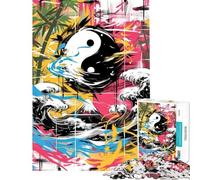 Puzzle da 1000 pezzi per adolescenti Yin Yang Astratto Graffiti Puzzle per adulti Gioco divertente Decorazione per la casa compleanni e occasioni speciali (Dimensioni 38x52cm)