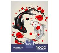 Puzzle Da 1000 Pezzi Per Adolescenti Yin Yang Koi Fish Sakura Puzzle Per Adolescenti Giochi Per Famiglie Sfida Difficile Regali Di Compleanno E Unici 70x50cm/1000pcs