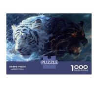 Puzzle Da 1000 Pezzi Per Adolescenti Yin Yang Tiger Art Print Puzzle Per Adolescenti Gioco Rompicapo Regali Per Donne Attività Divertenti A Casa 52x38cm/1000pcs