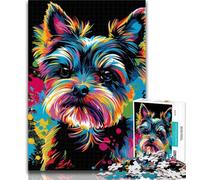 Puzzle da 1000 pezzi per adolescenti Yorkshire Terrier, 1000 pezzi per adulti, ideale come regalo per tutta la famiglia, dai 14 anni in su, 26x38cm