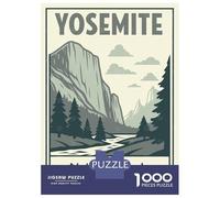 Puzzle Da 1000 Pezzi Per Adolescenti Yosemite National Park Vintage Poster Puzzle Giochi Rilassanti Ma Divertenti E Spiritosi Regalo Di Compleanno, Regali, 38x26cm/1000pcs