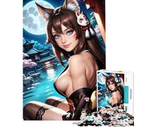 Puzzle da 1000 pezzi per adolescenti Yuna Daishi Fox Girl Puzzle da 1000 pezzi Decorazione per la casa Giocattolo per divertimento in famiglia compleanno e Natale (38x52cm)