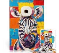 Puzzle da 1000 pezzi per adolescenti Zebra con carta igienica Riduzione dello stress interessante Decorazioni e regali unici per la casa 38x26cm
