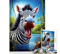 Puzzle da 1000 pezzi per adolescenti Zebra Happy Safari Day Decorazione per la casa Giocattoli Ottimi regali e giocattoli per gioco educativo Interessante riduzione dello stress Dimensioni 38x52cm