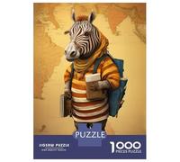 Puzzle Da 1000 Pezzi Per Adolescenti Zebra Traveler Art Puzzle Per Adulti Gioco Rompicapo Antistress Per Compleanno, Natale 38x26cm/1000pcs