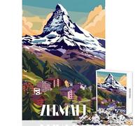 Puzzle da 1000 pezzi per adolescenti Zermatt Mountain Village Decorazione per la casa Giocattoli Regali di Babbo Natale segreto Gioco educativo Aiuta il cervello Esercizio Dimensioni 50x75cm