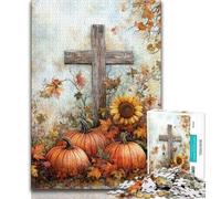 Puzzle da 1000 pezzi per adolescenti, zucca a forma di croce, 1000 pezzi per adulti, gioco educativo per famiglie, adatto per la decorazione della scrivania (dimensioni 75x50cm)