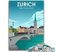 Puzzle da 1000 pezzi per adolescenti Zurigo Svizzera Puzzle artistici per adolescenti, regali di gioco stimolanti ideali come regalo per tutta la famiglia (26x38cm)
