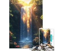 Puzzle da 1000 pezzi per adolescenticascata luminosa in una giungla lussureggiante ideale per compleanni e Natale Gioco difficile per famiglie dai 14 anni in su (38x26cm)