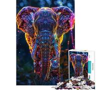 Puzzle da 1000 pezzi per adolescentielefante luminoso nella natura ideale per compleanni e Natale Gioco difficile per famiglie dai 14 anni in su (38x52cm)