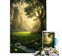 Puzzle da 1000 pezzi per adolescentiPaesaggio incantato della foresta con ruscello sfida educativa decorazione murale gioco rilassante adatto a persone dai 14 anni in su (50x75cm)