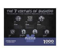 Puzzle Da 1000 Pezzi Per Adulti 7 Virtues of Bushido - Samurai Code For Success Puzzle Per Adulti Giocattoli Antistress Taglio Di Precisione Regali Per Amici E Familiari 38x26cm/1000pcs