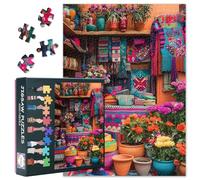 Puzzle da 1000 pezzi per adulti, 70 x 50 cm, arte con fiori in fiore, gioco di puzzle difficile e stimolante per la decorazione della parete