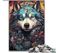 Puzzle da 1000 pezzi per adulti a forma di cane meccanico colorato in legno,ideale per il divertimento in famiglia,il relax e come regalo di Natale Dimensioni: 50 x 75cm,perfetto per adolescenti