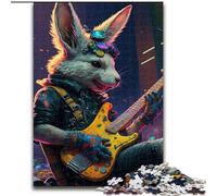 Puzzle da 1000 pezzi per adulti,a forma di chitarra e coniglio,in legno,regalo perfetto per bambini dai 14 anni in su,50x75cm,divertente lavoretto per tutta la famiglia,perfetto per compleanni e feste