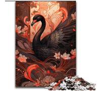 Puzzle da 1000 pezzi per adulti a forma di cigno nero,in legno,ideale per il divertimento in famiglia,il relax e come regalo di Natale,50x75cm,per adolescenti e famiglie,perfetto regalo di Natale