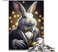 Puzzle da 1000 pezzi per adulti, a forma di coniglio, in legno, regalo perfetto per bambini dai 14 anni in su, 50x75cm, divertente lavoretto per tutta la famiglia, perfetto per compleanni e feste
