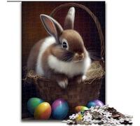 Puzzle da 1000 pezzi per adulti, a forma di coniglio pasquale, in legno, attività divertente per la casa, 50x75cm, decorazione artistica fai da te, regalo di compleanno perfetto