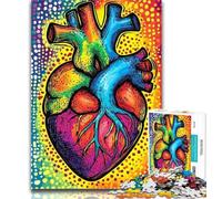 Puzzle da 1000 pezzi per adulti a forma di cuore colorato, 1000 pezzi per adulti, allena il tuo cervello e le tue mani, regalo di compleanno, regali 50x75cm