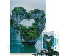 Puzzle da 1000 pezzi per adulti a forma di cuore con pietre dai tagli netti,un'opera d'arte stimolante e divertente per il tempo libero,ideale come decorazione natalizia da parete (50x75cm)