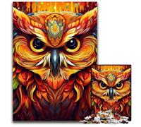 Puzzle da 1000 pezzi per adulti a forma di gufo, rilassante e divertente, perfetto regalo di Natale e decorazione per la casa, 26X38CM/10,23x14,96 pollici.